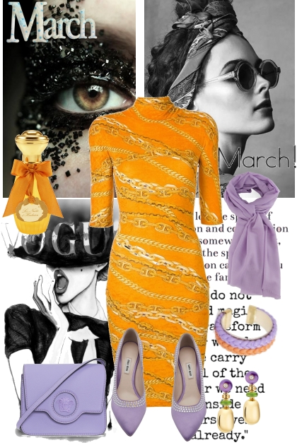 ORANGE AND LAVENDER- combinação de moda