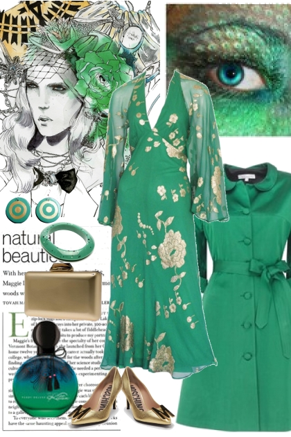 GREEN AND GOLD- Fashion set