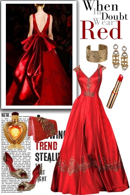 RED GOWN- combinação de moda