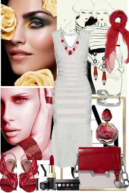 Elegant white dress- Modna kombinacija