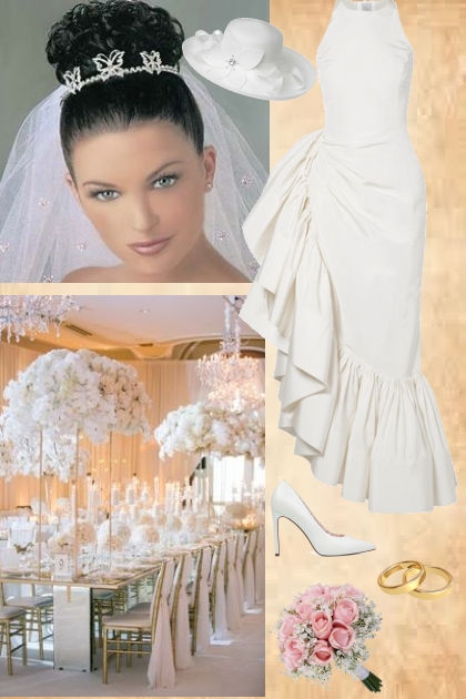 WEDDING WHITE HAT- Modna kombinacija