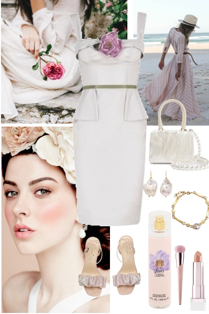 AN ELEGANT WHITE DRESS- Combinaciónde moda