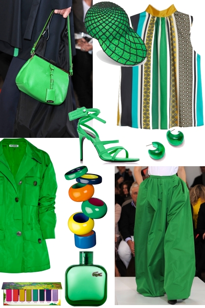 HOW TO WEAR GREEN LARGE PANTS- Combinazione di moda