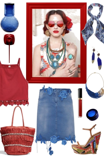 BLU RED- combinação de moda