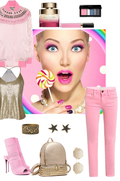 CASUAL PINK AND GOLD- Fashion set