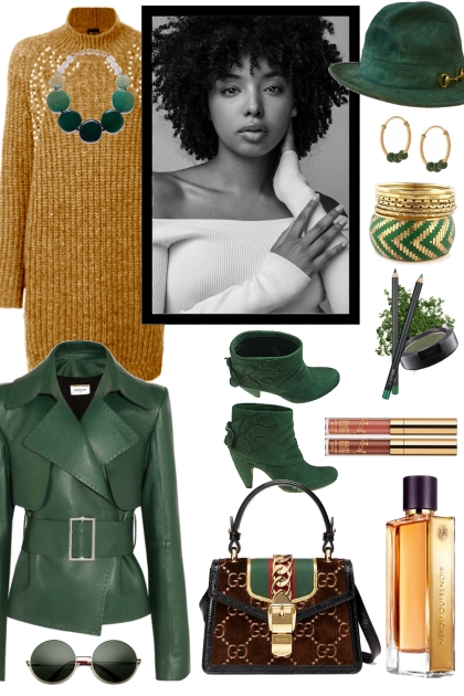 A SWEATER DRESS WITH GREEN