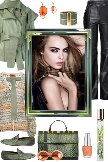 HOW TO WEAR LEATHER GREEN JACKET- Fashion set