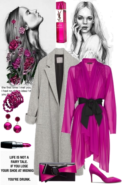 HOT PINK FOR COCKTAIL- Fashion set