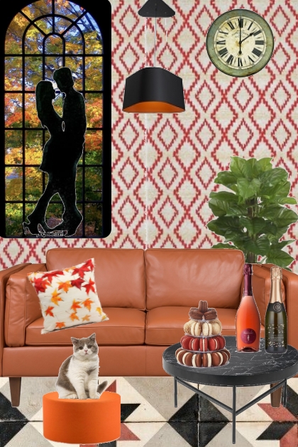 INTERIOR: ORANGE AND BLACK- Fashion set