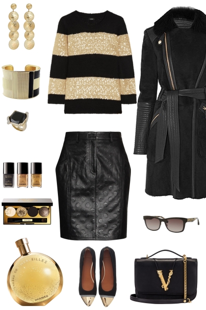 HOW TO WEAR BLACK LEATHER SKIRT- Fashion set