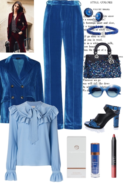 Velvet trouser suit- Combinaciónde moda