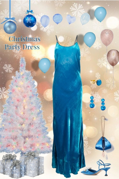 BLUE PARTY DRESS- Модное сочетание