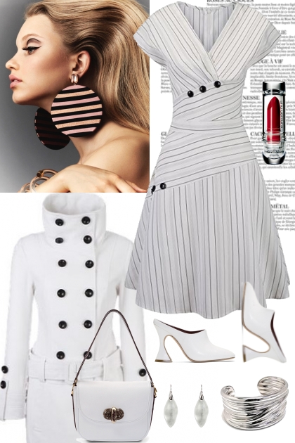 HOW TO WEAR STRIPED WHITE DRESS- Modna kombinacija