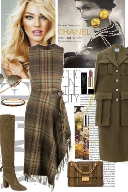 A military-inspired coat- Modna kombinacija