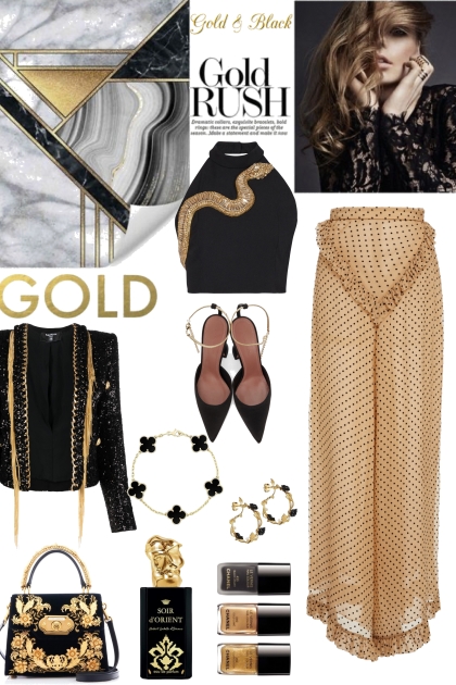 HOW TO WEAR ORGANZA GOLD PANTS- Fashion set