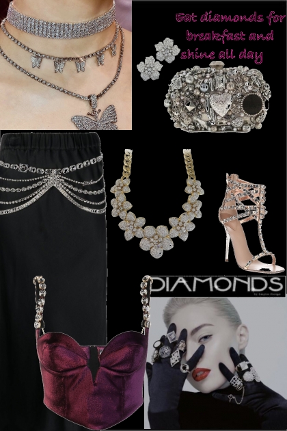 DIAMONDS SKIRT- combinação de moda