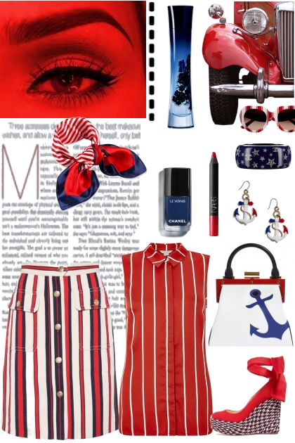 RED, WHITE, BLUE- Fashion set
