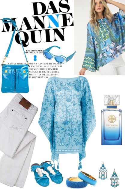 HOW TO WEAR BLUE TUNIC- combinação de moda