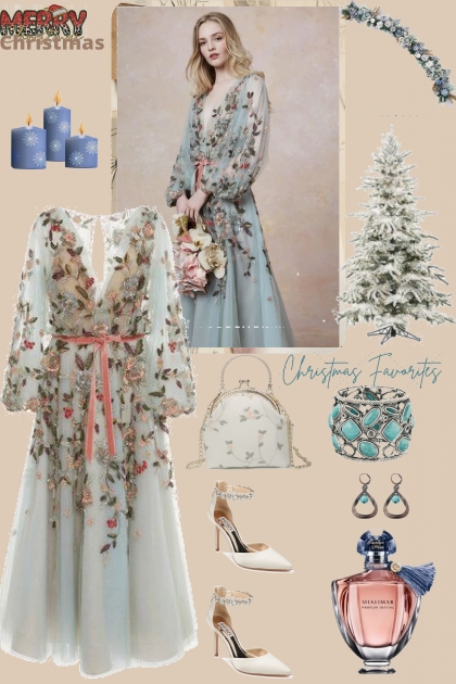 FLORAL ROMANTIC DRESS FOR CHRISTMAS