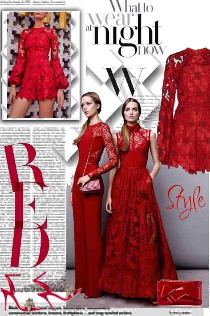 Miss Red Night Style- Combinazione di moda