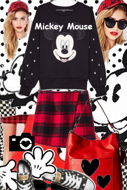 We All Love Mickey Mouse- combinação de moda