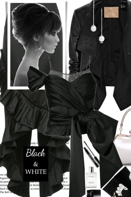 She Loves Ruffles, Bows, Black & White- Fashion set
