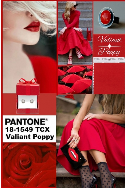 PANTONE VALIANT POPPY- combinação de moda