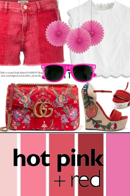 Hot Pink & Red- combinação de moda