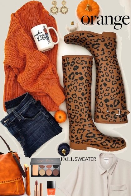 Orange Pumpkin Wishes- Fashion set