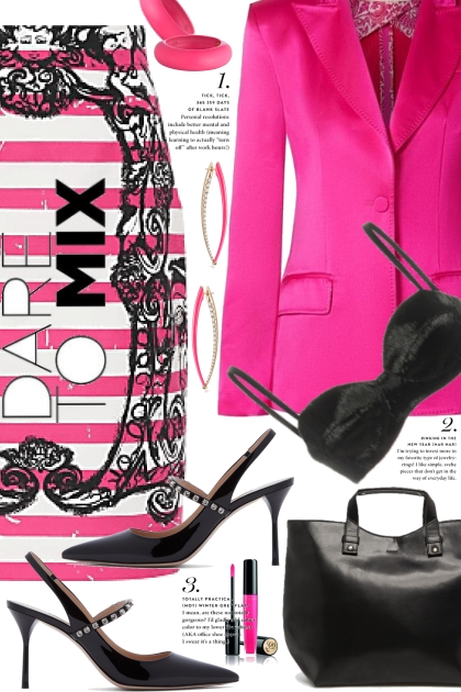 Hot Pink and Black 2020- Modna kombinacija