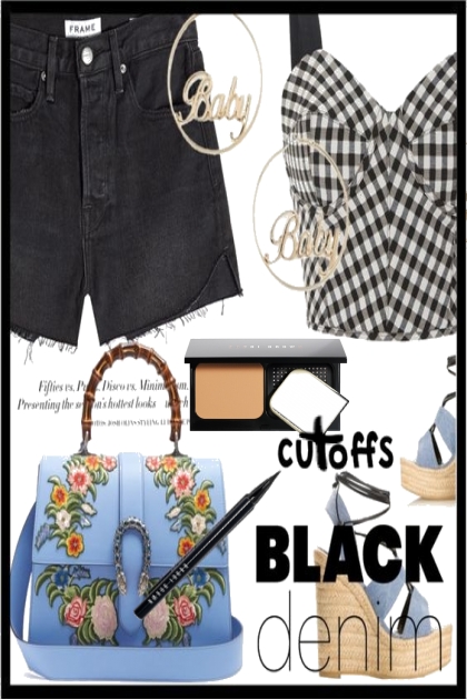 Black Denim Cutoffs- Combinaciónde moda