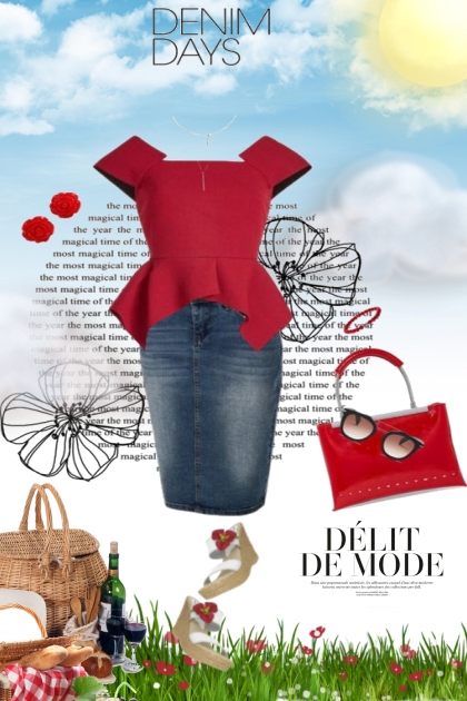 Denim Days in Red, White, and Blue- Combinaciónde moda