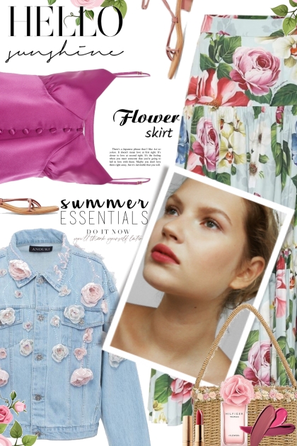 Summer in Flower Skirt- Modekombination