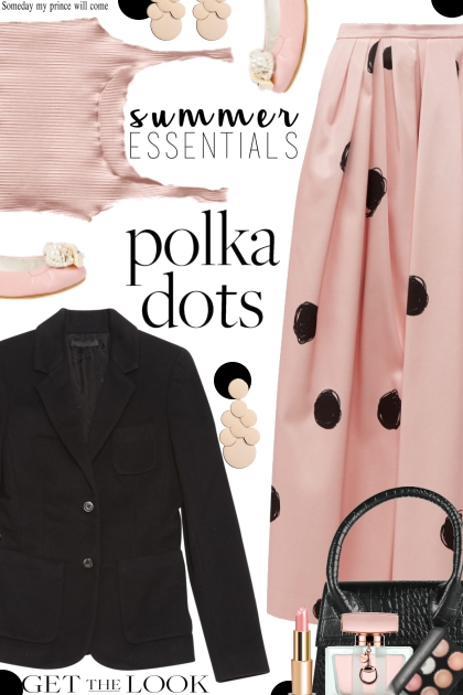 Pink and Black with Polka Dots- Modna kombinacija
