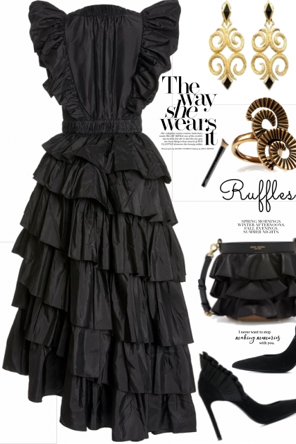 Simply Black Ruffles- Combinazione di moda