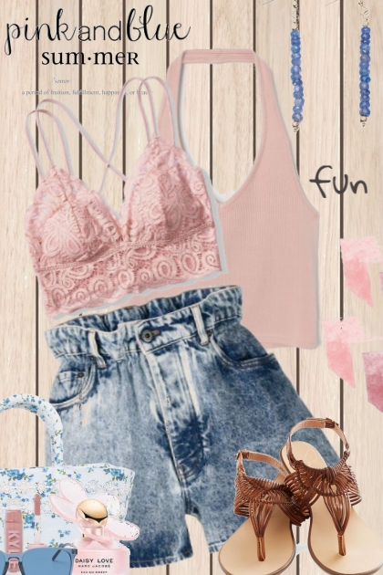 Pink and Blue Summer- Fashion set