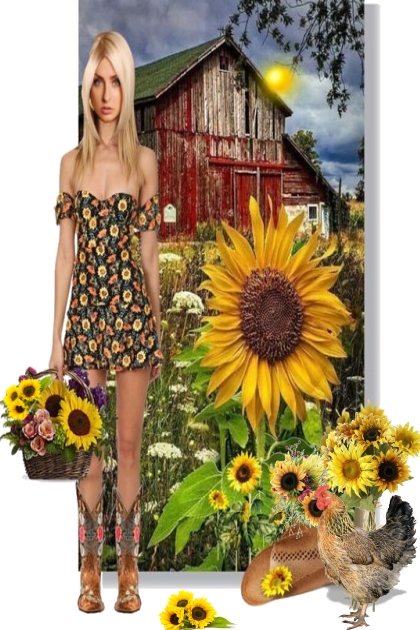 Sunflower Farm Girl- Fashion set
