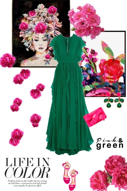 Life in Color with Pink and Green- Fashion set
