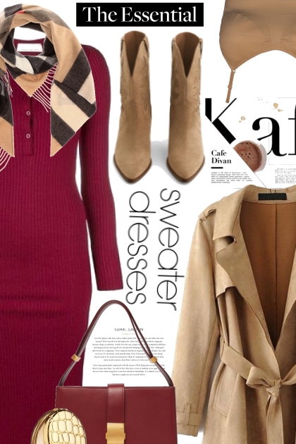 Thee Essential Sweater Dress- Combinaciónde moda