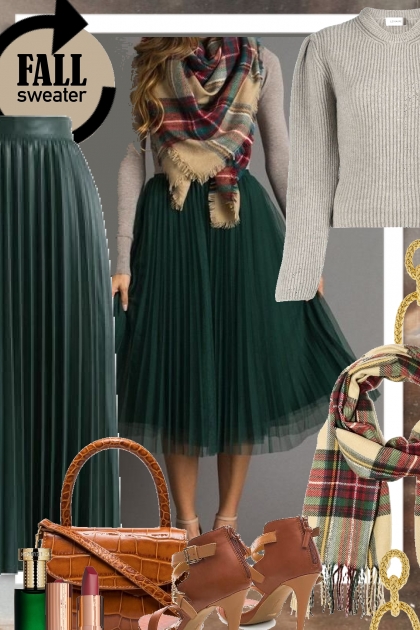 Fall Sweater and Scarf- Combinaciónde moda