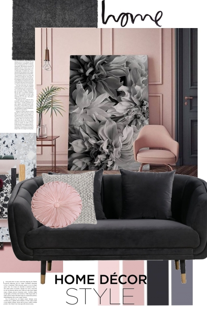 Pink and Black Home Decor Style- combinação de moda