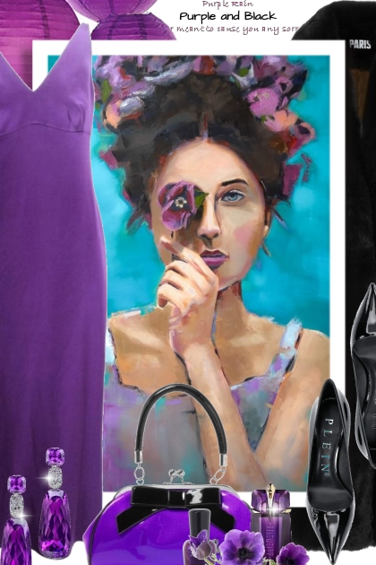 Purple and Black Trend- Модное сочетание
