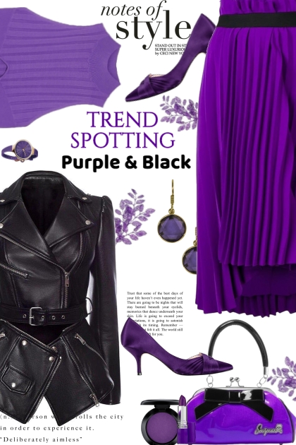 notes of style purple and black- Modna kombinacija