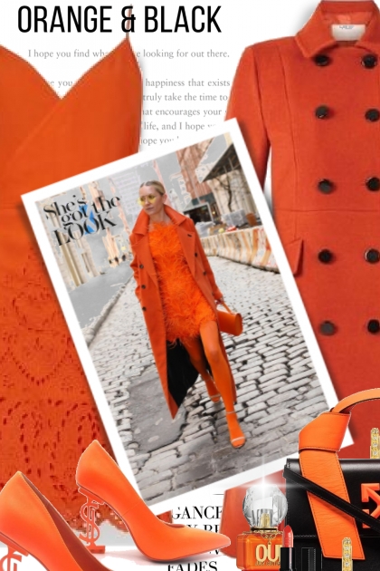 Shes Got The Look with Orange and Black- Fashion set