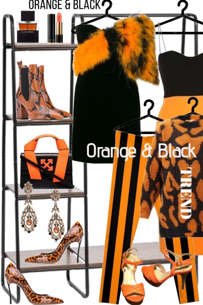 Orange and Black Trends- Модное сочетание