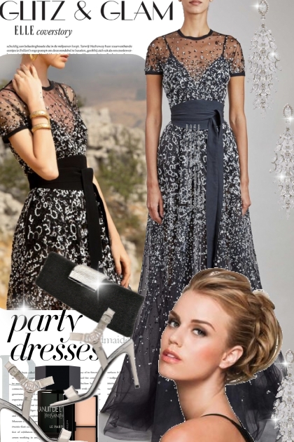 A Glitz and Glam Party Dress- combinação de moda