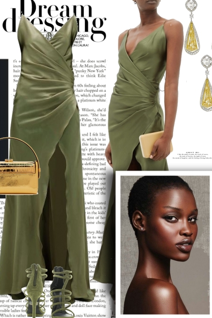 Dream Dressing in Olive Green- Combinaciónde moda