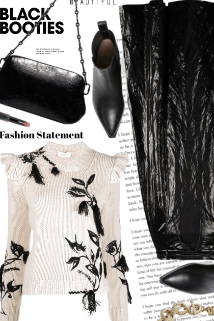 Black Booties Fashion Statement- Combinazione di moda
