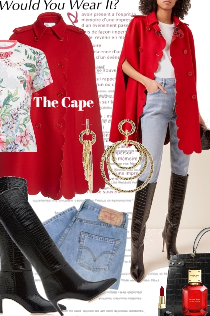 Would Your Wear It -  Red Cape- Modna kombinacija