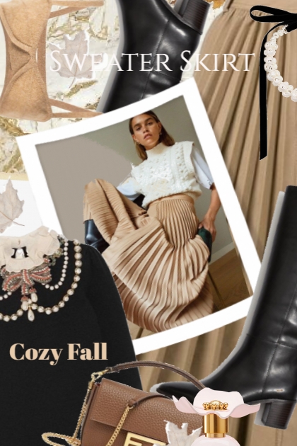 Cozy Fall Sweater Skirt Style- Kreacja